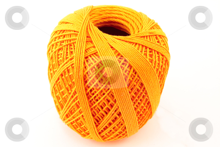 Orange wool clew Orange wool clew stock photo, Orange wool clew on white background by Santiago Hernandez