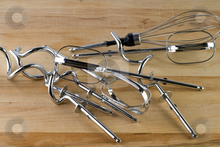 Beater Addons Beater Addons stock photo, Assorted beater addons shot on a wooden cutting board by Richard Nelson