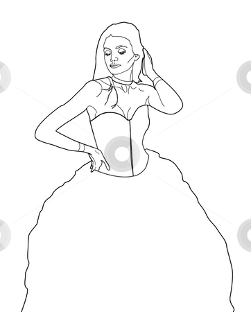 Posing Beauty Posing Beauty stock photo, Cartoon black and white beauty posing - vector drawing
color her in any way you like - have some fun with the paint bucket :) by Todd Arena