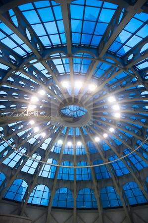 Glass dome ceiling Glass dome ceiling stock photo, Shopping mall glass dome ceiling interior view by Francesco Perre