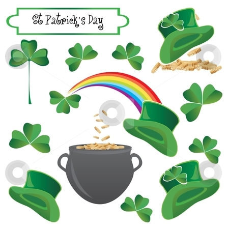 To use this stock image in your creative project, please select the size you need over to the right and click the "Add to Cart" button.
Your downloaded image will come with the Cutcaster watermark removed so don’t worry about the watermark you see on this page. St Patrick holiday objects stock vector clipart, Saint Patricks holiday objects, vector illustration by Milsi Art