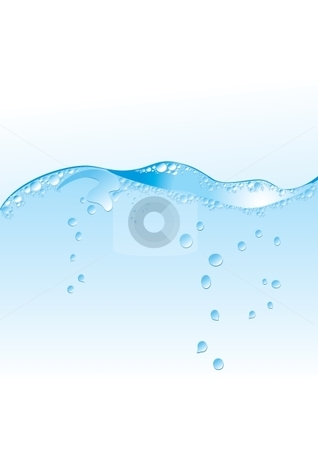 Water Water stock vector clipart, Vector Illustration of water with bubbles by Milsi Art