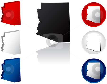 State of Arizona Icons State of Arizona Icons stock vector clipart, Arizona Icons by Adrian Sawvel