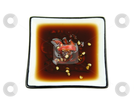 Soy Sauce With Chillies Soy Sauce With Chillies stock photo, Dipping sauce of soy sauce with fresh diced chillies. by Brett Mulcahy