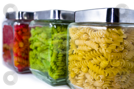 Colored Pasta in Jars Colored Pasta in Jars stock photo, Colored Pasta in Jars by Denise Poloni
