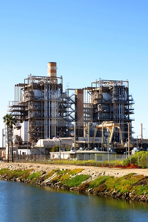 Power Plant Power Plant stock photo, Natural gas power plant near Ventura California. by Henrik Lehnerer