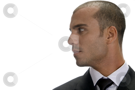 To use this stock image in your creative project, please select the size you need over to the right and click the "Add to Cart" button.
Your downloaded image will come with the Cutcaster watermark removed so don’t worry about the watermark you see on this page. Side view of young executive stock photo, Side view of young executive isolated on white background by Imagery Majestic
