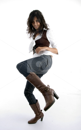 To use this stock image in your creative project, please select the size you need over to the right and click the "Add to Cart" button.
Your downloaded image will come with the Cutcaster watermark removed so don’t worry about the watermark you see on this page. Full body pose of pretty female stock photo, Full body pose of pretty female with white background by Imagery Majestic