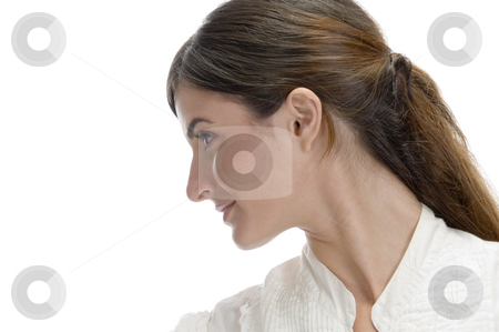 Charming lady looking side Charming lady looking side stock photo, Charming lady looking side on an isolated white background by Imagery Majestic