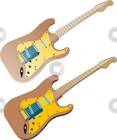 Guitar Guitar stock vector clipart, A simple guitar. 2 vectors of the same illustration. one is plain colored n other has a gloss look by Fowzan Ahmed