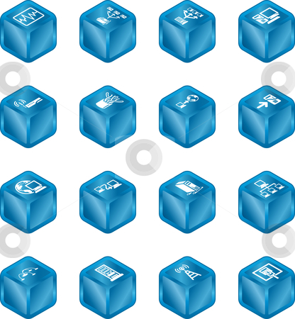 To use this stock image in your creative project, please select the size you need over to the right and click the "Add to Cart" button.
Your downloaded image will come with the Cutcaster watermark removed so don’t worry about the watermark you see on this page. Network Computing Cube Icons Series Set. stock vector clipart, A series of cube icons relating to computer networks. by Christos Georghiou
