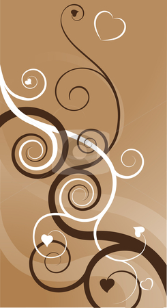 To use this stock image in your creative project, please select the size you need over to the right and click the "Add to Cart" button.
Your downloaded image will come with the Cutcaster watermark removed so don’t worry about the watermark you see on this page. Heart swirls abstract background stock vector clipart, A heart swirls abstract background. Two vines, one brown one white, with heart shaped leaves becoming intertwined symbolising two people in love coming together. by Christos Georghiou