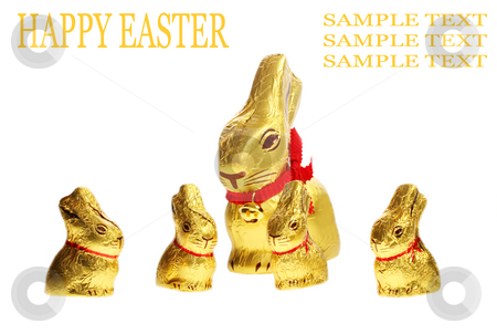 To use this stock image in your creative project, please select the size you need over to the right and click the "Add to Cart" button.
Your downloaded image will come with the Cutcaster watermark removed so don’t worry about the watermark you see on this page. Golden chocolate Easter bunnies stock photo, Golden chocolate Easter bunnies isolated with area for text by Christopher Meder