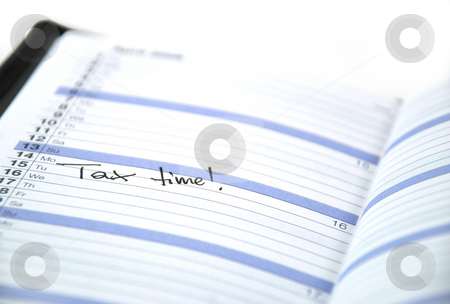 To use this stock image in your creative project, please select the size you need over to the right and click the "Add to Cart" button.
Your downloaded image will come with the Cutcaster watermark removed so don’t worry about the watermark you see on this page. Tax time stock photo, Daily planner with appointment for doing taxes by Albert Lozano