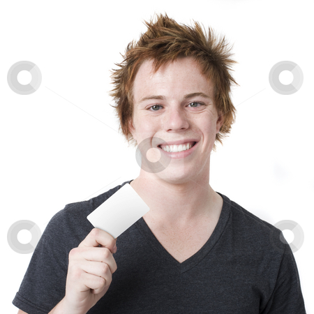 Smiling boy with card Smiling boy with card stock photo, Boy with credit card smiles by Rick Becker-Leckrone