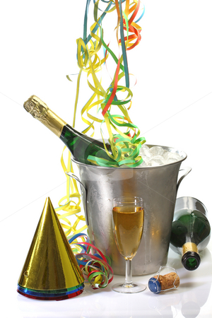 To use this stock image in your creative project, please select the size you need over to the right and click the "Add to Cart" button.
Your downloaded image will come with the Cutcaster watermark removed so don’t worry about the watermark you see on this page. New Years Eve stock photo, Champaigne bottle in a cooler with ice and new years eve decoration by Birgit Reitz-Hofmann