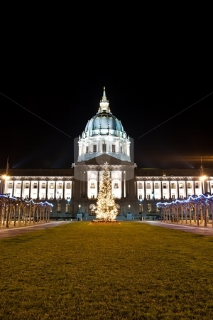 San Francisco City Hall San Francisco City Hall stock photo, City Hall of San Francisco, California, opened in 1915, in its open space area in the city's Civic Center, is a Beaux-Arts monument to the brief