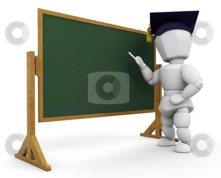 Teacher at blackboard Teacher at blackboard stock photo, 3D render of a teacher at a blackboard by Kirsty Pargeter