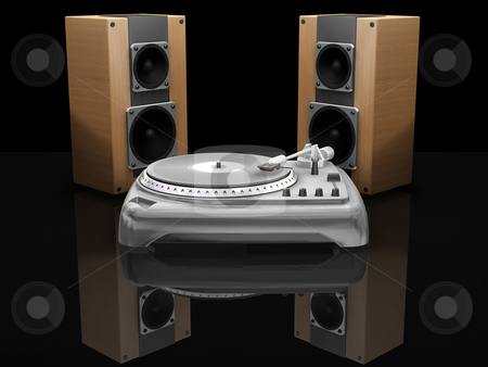 To use this stock image in your creative project, please select the size you need over to the right and click the "Add to Cart" button.
Your downloaded image will come with the Cutcaster watermark removed so don’t worry about the watermark you see on this page. Turntable and speakers stock photo, 3D render of a turntable and speakers by Kirsty Pargeter