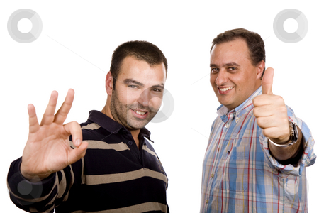 To use this stock image in your creative project, please select the size you need over to the right and click the "Add to Cart" button.
Your downloaded image will come with the Cutcaster watermark removed so don’t worry about the watermark you see on this page. Victory stock photo, Two casual young men portrait isolated on white background by Rui Vale de Sousa
