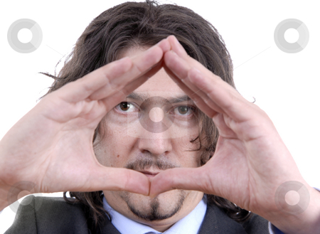 Hands Hands stock photo, Man with hands together isolated on white by Rui Vale de Sousa