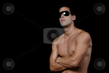 To use this stock image in your creative project, please select the size you need over to the right and click the "Add to Cart" button.
Your downloaded image will come with the Cutcaster watermark removed so don’t worry about the watermark you see on this page. Naked stock photo, Naked muscular male model with sun glasses by Rui Vale de Sousa
