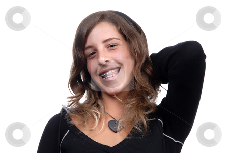 Woman Woman stock photo, Young attractive woman smiling, over white background by Rui Vale de Sousa
