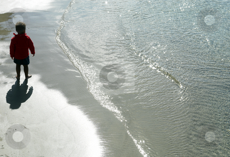 Child Child stock photo, Young female girl playing at the wet sand by Rui Vale de Sousa