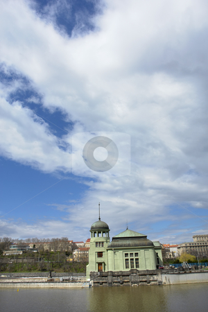 Castle Castle stock photo, Ancient castle in the river at prague town by Rui Vale de Sousa