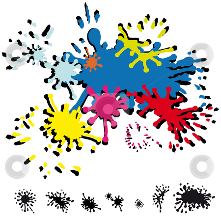 Abstract inkblots Abstract inkblots stock vector clipart, Several abstract inkblots in colors and in black by Karin Claus