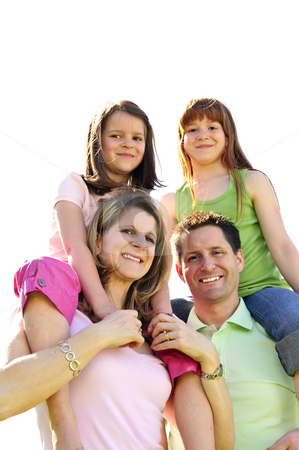 To use this stock image in your creative project, please select the size you need over to the right and click the "Add to Cart" button.
Your downloaded image will come with the Cutcaster watermark removed so don’t worry about the watermark you see on this page. Happy family stock photo, Portrait of happy family giving children shoulder rides by Elena Elisseeva