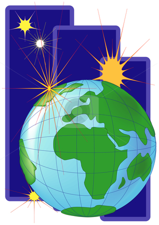 Clean World and Star-Europe Clean World and Star-Europe stock vector clipart, Vector Illustration of the Earth with a bright star. View of Europe by Robert Gebbie