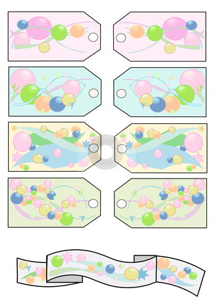 To use this stock image in your creative project, please select the size you need over to the right and click the "Add to Cart" button.
Your downloaded image will come with the Cutcaster watermark removed so don’t worry about the watermark you see on this page. Tags Beads and Stars stock vector clipart, Festive gift tags in pastel colors with beads and stars, and a colorful matching banner. by Robert Gebbie