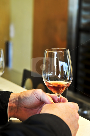 Rose wiine glass Rose wiine glass stock photo, Male hands holding glass of rose wine by Elena Elisseeva
