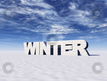 Winter Winter stock photo, The word winter in snow - 3d illustration by J?