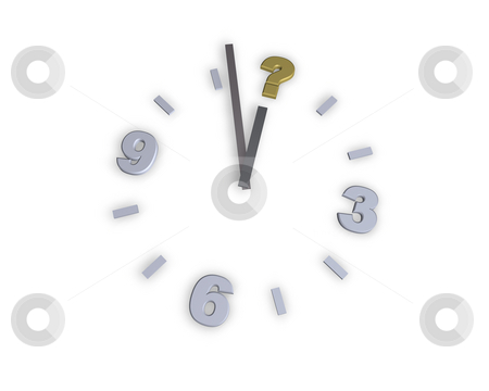 Question Question stock photo, Clock with question mark symbol - 3d illustration by J?