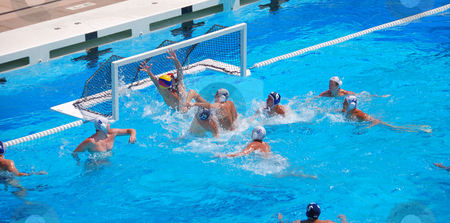 STANFORD, CALIFORNIA - JUNE 7, 2009 : USA:SERBIA friendly waterp STANFORD, CALIFORNIA - JUNE 7, 2009 : USA:SERBIA friendly waterp stock photo, STANFORD, CALIFORNIA - JUNE 7, 2009 : USA:SERBIA friendly waterpolo game at the Avery Aquatic Center. by Denis Radovanovic