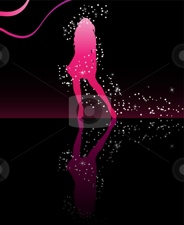 Girl Dancing Stars Girl Dancing Stars stock vector clipart, Sexy girl dancing with with stars around her body by AUGUSTO CABRAL