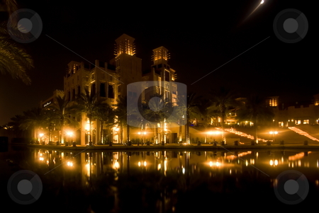 Madinat Jumeihra at night Madinat Jumeihra at night stock photo, View of the Madinat Jumeihra at night by Roman Kalashnikov