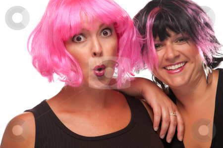 To use this stock image in your creative project, please select the size you need over to the right and click the "Add to Cart" button.
Your downloaded image will come with the Cutcaster watermark removed so don’t worry about the watermark you see on this page. Portrait of Two Pink And Black Haired Smiling Girls stock photo, Portrait of Two Pink And Black Haired Smiling Girls Isolated on a White Background. by Andy Dean