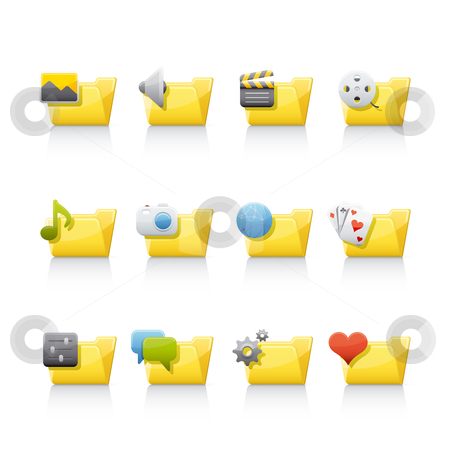 To use this stock image in your creative project, please select the size you need over to the right and click the "Add to Cart" button.
Your downloaded image will come with the Cutcaster watermark removed so don’t worry about the watermark you see on this page. Icon Set - Aplication Folders stock vector clipart, Set of icons on white background in Adobe Illustrator EPS 8 format for multiple applications. by Sebasti??n Al?