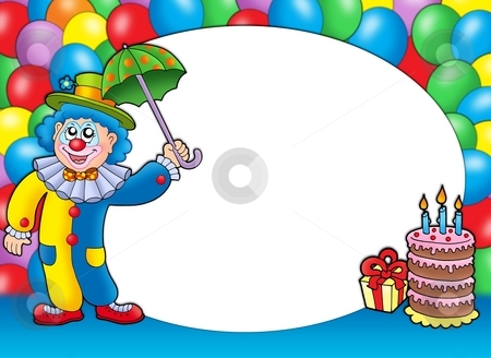 To use this stock image in your creative project, please select the size you need over to the right and click the "Add to Cart" button.
Your downloaded image will come with the Cutcaster watermark removed so don’t worry about the watermark you see on this page. Round frame with clown and balloons stock photo, Round frame with clown and balloons - color illustration. by Klara Viskova