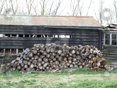 Old Building and Wood Stake Old Building and Wood Stake stock photo, Old Building and Wood Stake by Stephen Lambourne