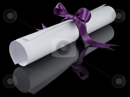 To use this stock image in your creative project, please select the size you need over to the right and click the "Add to Cart" button.
Your downloaded image will come with the Cutcaster watermark removed so don’t worry about the watermark you see on this page. Diploma with violet ribbon stock photo, Diploma with a violet silk ribbon, isolated on black background. by Ignacio Gonzalez Prado