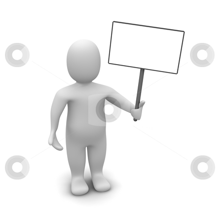 Man with clear poster Man with clear poster stock photo, Man with poster. 3d rendered illustration. by Jiri Moucka