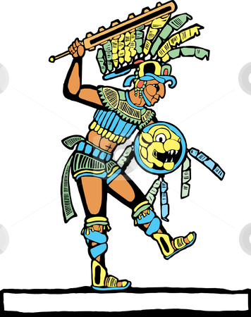 Mayan Warrior #6 Mayan Warrior #6 stock vector clipart, Mayan warrior designed after Mesoamerican Pottery and Temple Images. by Jeffrey Thompson