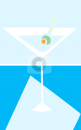 Martini Glass Martini Glass stock vector clipart, Retro styled martini glass in cool colors. by Jeffrey Thompson