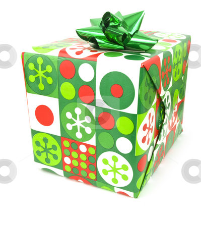 Single Present Single Present stock photo, Single Present on a white background with bow by John Teeter