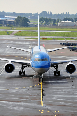 To use this stock image in your creative project, please select the size you need over to the right and click the "Add to Cart" button.
Your downloaded image will come with the Cutcaster watermark removed so don’t worry about the watermark you see on this page. Passenger airplane stock photo, Air transportation: passenger airliner on the ramp. by Fernando Barozza