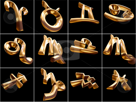 To use this stock image in your creative project, please select the size you need over to the right and click the "Add to Cart" button.
Your downloaded image will come with the Cutcaster watermark removed so don’t worry about the watermark you see on this page. 3D Zodiac Sign stock photo, 3D Zodiac signs on black background by Adam Radosavljevic
